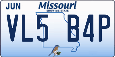 MO license plate VL5B4P