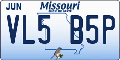 MO license plate VL5B5P