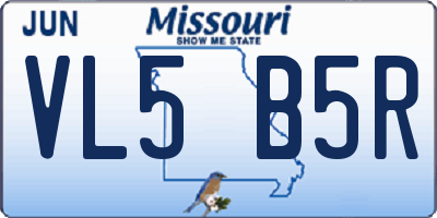 MO license plate VL5B5R