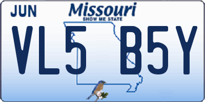 MO license plate VL5B5Y