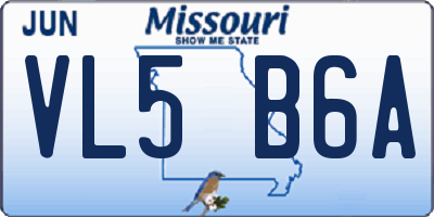 MO license plate VL5B6A