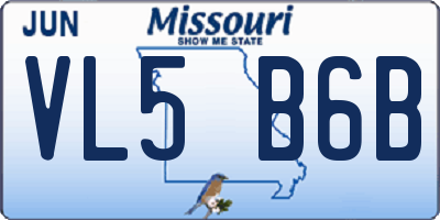 MO license plate VL5B6B