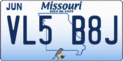 MO license plate VL5B8J