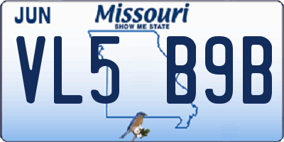 MO license plate VL5B9B