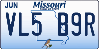 MO license plate VL5B9R