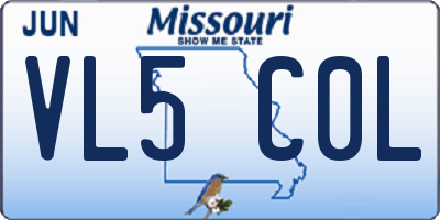 MO license plate VL5C0L