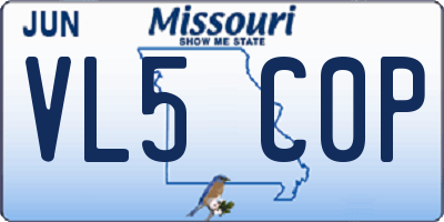 MO license plate VL5C0P