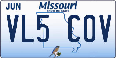 MO license plate VL5C0V