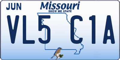 MO license plate VL5C1A