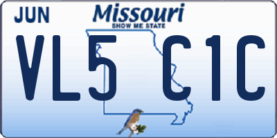 MO license plate VL5C1C