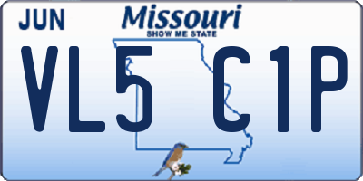 MO license plate VL5C1P