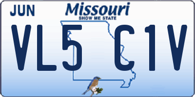 MO license plate VL5C1V