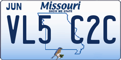 MO license plate VL5C2C