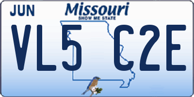 MO license plate VL5C2E