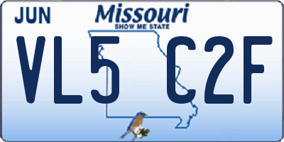 MO license plate VL5C2F