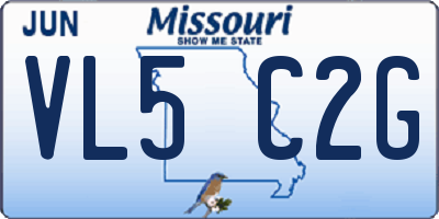 MO license plate VL5C2G