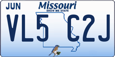 MO license plate VL5C2J