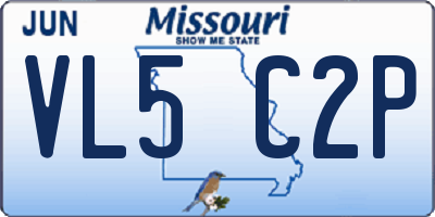MO license plate VL5C2P