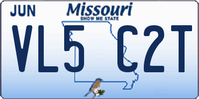 MO license plate VL5C2T