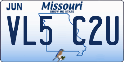 MO license plate VL5C2U