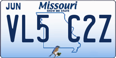 MO license plate VL5C2Z