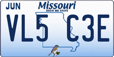 MO license plate VL5C3E