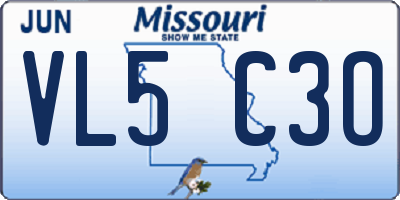 MO license plate VL5C3O