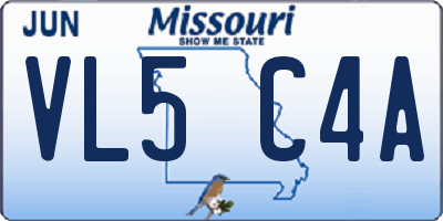 MO license plate VL5C4A