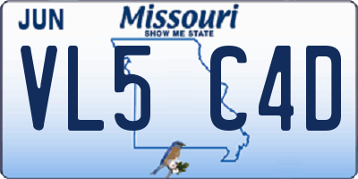 MO license plate VL5C4D