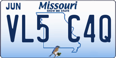 MO license plate VL5C4Q