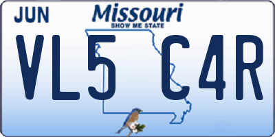 MO license plate VL5C4R