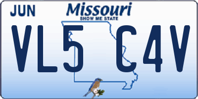 MO license plate VL5C4V