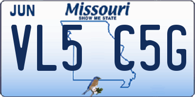 MO license plate VL5C5G