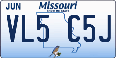MO license plate VL5C5J