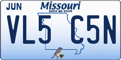 MO license plate VL5C5N