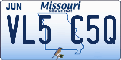 MO license plate VL5C5Q