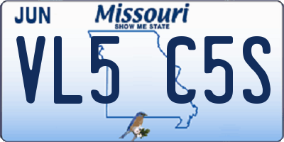 MO license plate VL5C5S