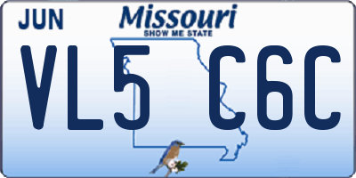 MO license plate VL5C6C