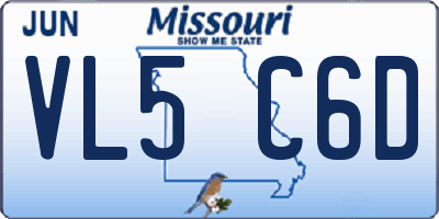 MO license plate VL5C6D