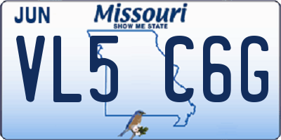 MO license plate VL5C6G