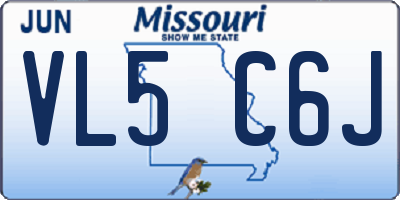 MO license plate VL5C6J