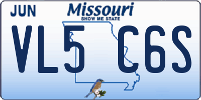 MO license plate VL5C6S