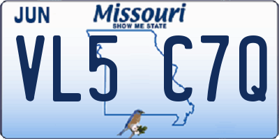 MO license plate VL5C7Q