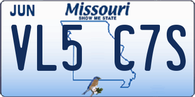 MO license plate VL5C7S