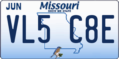 MO license plate VL5C8E
