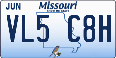 MO license plate VL5C8H