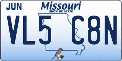 MO license plate VL5C8N
