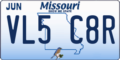 MO license plate VL5C8R