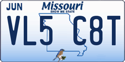 MO license plate VL5C8T