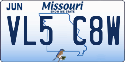 MO license plate VL5C8W